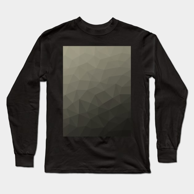 Gray brown army military gradient geometric mesh pattern triangles ombre Long Sleeve T-Shirt by PLdesign